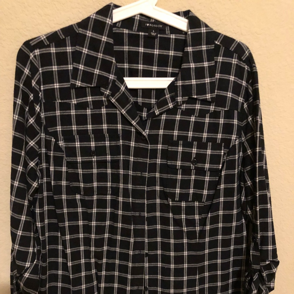 Button down plaid shirt